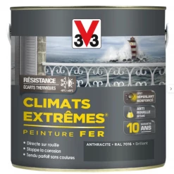 Peintures Antirouille Et Spéciales Fer Peinture Fer Spéciale Climats Extrêmes V33 Brillant Anthracite 0,25L 5 Peintures Antirouille Et Spéciales Fer Peinture Fer Spéciale Climats Extrêmes V33 Brillant Anthracite 0,25L -Chimique Soldes Boutique climat extreme v33 anthr
