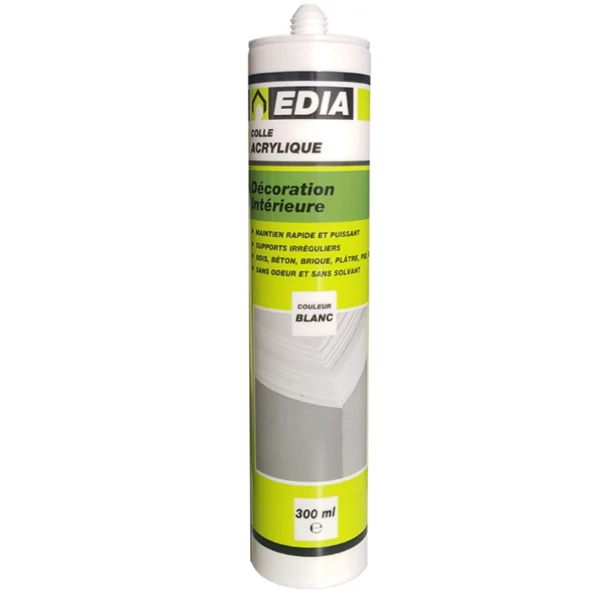 Colle Multi-usage Colle Acrylique Fixation Décoration Intérieure Edia 300 Ml Blanc 2 Colle Multi-usage Colle Acrylique Fixation Décoration Intérieure Edia 300 Ml Blanc – Image 2