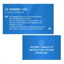 Lasure Pour Bois Lasure Bois Extérieur V33 Résine HP Chêne Clair Satin 125ml 9 Lasure Pour Bois Lasure Bois Extérieur V33 Résine HP Chêne Clair Satin 125ml -Chimique Soldes Boutique conseils v33 lasure hp les 1