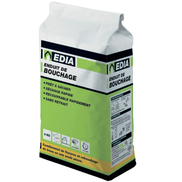 Enduits Enduit De Rebouchage EDIA Pour Murs Intérieurs 5 Kg ENDREBEDIA05 2 Enduits Enduit De Rebouchage EDIA Pour Murs Intérieurs 5 Kg ENDREBEDIA05 – Image 2