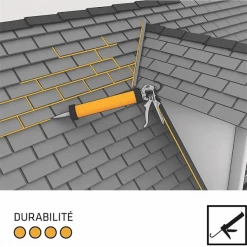 Mastic Pu Mastic Souple Fixation Tuiles Sikaflex Fixotuile Terre Cuite 300ml -Chimique Soldes Boutique fixotuile durabilite toitur