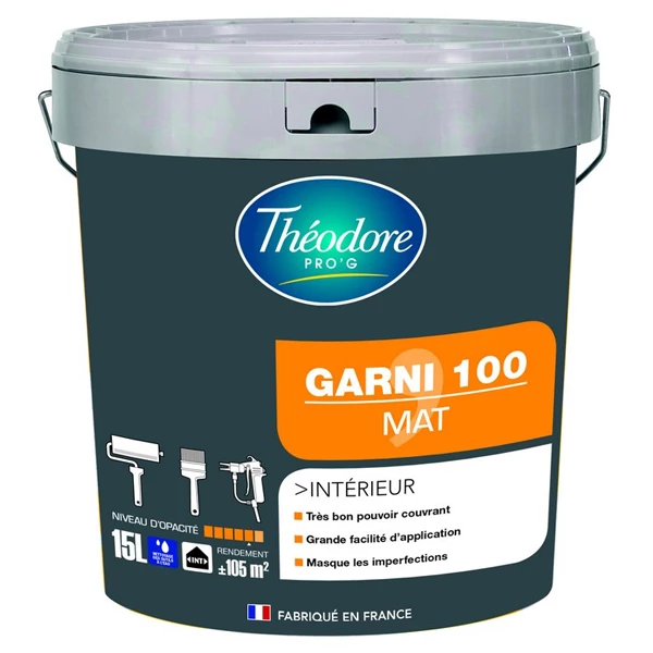 Théodore Prog Peinture Pour Cuisine Et Salle De Bain Peinture Intérieure Garnissante Garni 100 Théodore Pro'G Blanc Mat 15L 1 Théodore Prog Peinture Pour Cuisine Et Salle De Bain Peinture Intérieure Garnissante Garni 100 Théodore Pro'G Blanc Mat 15L