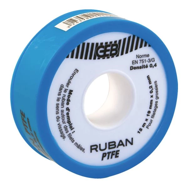 Ruban Teflon Ptfe Téflon Olifan PTFE étanchéité Gros Diamètre 19 Mm X 15 M GEB 815119 1 Ruban Teflon Ptfe Téflon Olifan PTFE étanchéité Gros Diamètre 19 Mm X 15 M GEB 815119