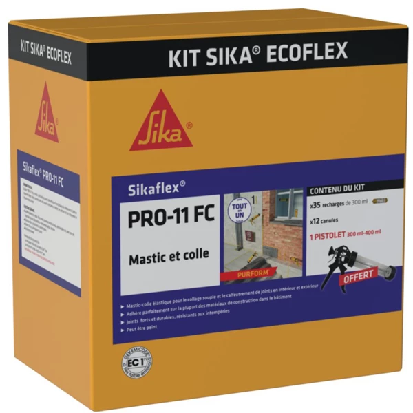 Mastic Pu Mastic-colle Sikaflex PRO-11FC Purform Blanc EcoFlex 35X300 Ml Pistolet 1 Mastic Pu Mastic-colle Sikaflex PRO-11FC Purform Blanc EcoFlex 35X300 Ml Pistolet