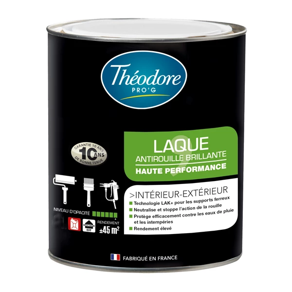 Theodore Peintures Antirouille Et Spéciales Fer Peinture Laque Antirouille Pour Métaux - Protexfer Théodore BTP - Coloris Blanc - Pot De 1 Litre 1 Theodore Peintures Antirouille Et Spéciales Fer Peinture Laque Antirouille Pour Métaux - Protexfer Théodore BTP - Coloris Blanc - Pot De 1 Litre