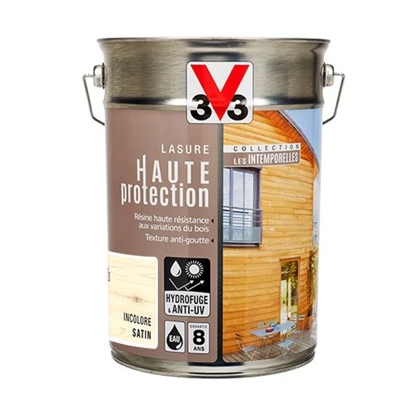 Lasure Pour Bois Lasure Bois Extérieur V33 Haute Protection Incolore Aspect Satin 5L 1 Lasure Pour Bois Lasure Bois Extérieur V33 Haute Protection Incolore Aspect Satin 5L