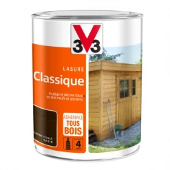 Lasure Pour Bois Lasure Classique V33 Bois Neufs Anciens Tenue 4 Ans Chêne Foncé Satin 1L 9 Lasure Pour Bois Lasure Classique V33 Bois Neufs Anciens Tenue 4 Ans Chêne Foncé Satin 1L -Chimique Soldes Boutique lasure chene fonce v33 1l