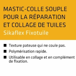 Mastic Pu Mastic Souple Fixation Tuiles Sikaflex Fixotuile Terre Cuite 300ml