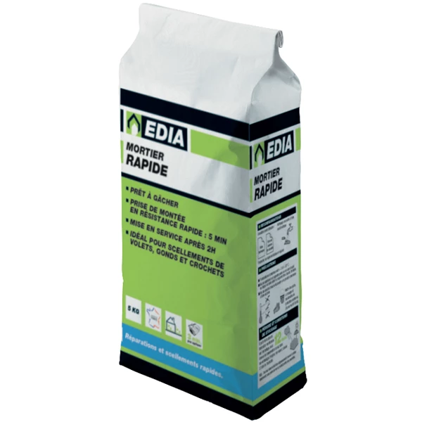 Ciment Et Mortier Mortier à Prise Rapide EDIA Réparations Et Scellements 5 Kg MORAEDIA05 1 Ciment Et Mortier Mortier à Prise Rapide EDIA Réparations Et Scellements 5 Kg MORAEDIA05