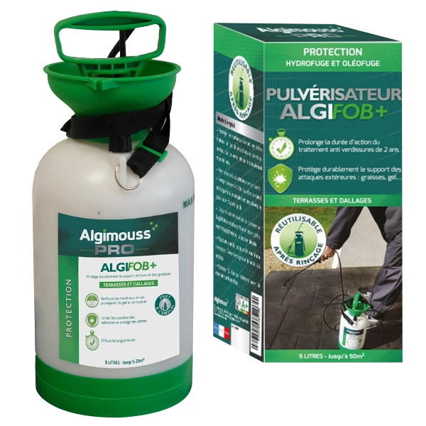 Produit Hydrofuge Et Imperméabilisant Pulvérisateur Algimouss Avec Imperméabilisant Algifob+ Dallage - 5L 2 Produit Hydrofuge Et Imperméabilisant Pulvérisateur Algimouss Avec Imperméabilisant Algifob+ Dallage - 5L – Image 2