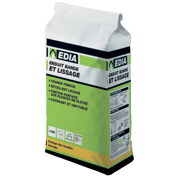 Enduits Enduit Bande Et Lissage EDIA Pour Murs Intérieurs 5 Kg ENDLISEDIA05 3 Enduits Enduit Bande Et Lissage EDIA Pour Murs Intérieurs 5 Kg ENDLISEDIA05 – Image 3