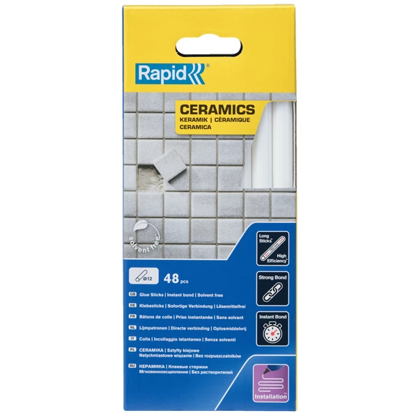 Pistolet à Colle Et Baton De Colle Colle Stick Bâton Céramique Rapid 190 Mm Ø 12 Mm Blanc X48 1 Pistolet à Colle Et Baton De Colle Colle Stick Bâton Céramique Rapid 190 Mm Ø 12 Mm Blanc X48