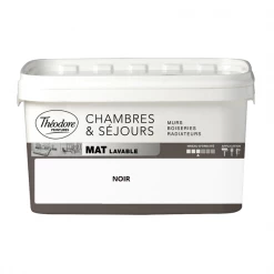 Theodore Peintures Peinture Murs Boiseries Et Radiateurs Peinture Acrylique Lavable Théodore Peintures Noir Mat 0,75L