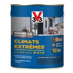 Peinture Exterieure Bois Peinture Bois Extérieurs V33 Climats Extrêmes Bleu Bretagne Satin 2L 11 Peinture Exterieure Bois Peinture Bois Extérieurs V33 Climats Extrêmes Bleu Bretagne Satin 2L -Chimique Soldes Boutique peinture bois climat extrem