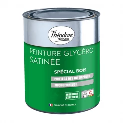 Theodore Peintures Peinture Exterieure Bois Peinture Bois Résine Glycéro Satinée Théodore Peintures Blanc 0,5L