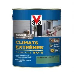 Peinture Exterieure Bois Peinture Bois Extérieurs V33 Climats Extrêmes Vert Provence Satin 500ml -Chimique Soldes Boutique peinture bois vert provence