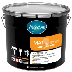 Théodore Prog Peinture Pour Plafonds Et Murs Peinture Intérieure Rénovation Anti-tâches Théodore Pro'G Blanc Mat 12L