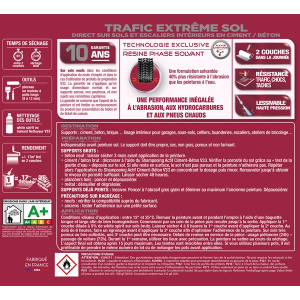 Peinture Sol Trafic Extrême Satin Gris Foncé 2.5 L V33 012089 1 Peinture Sol Trafic Extrême Satin Gris Foncé 2.5 L V33 012089