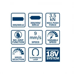 Pistolets à Mastic Et Produits D'extrusion Pistolet à Mastic Sans Fil Bosch GCG 18V-600 300 Et 400ml 0.601.9C4.001 8 Pistolets à Mastic Et Produits D'extrusion Pistolet à Mastic Sans Fil Bosch GCG 18V-600 300 Et 400ml 0.601.9C4.001 -Chimique Soldes Boutique pistolet 4