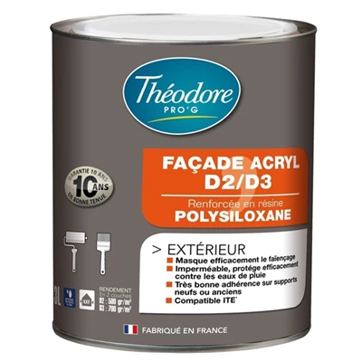 Théodore Prog Peinture Pour Cuisine Et Salle De Bain Revêtement Façade Résine Acrylique Théodore Pro'G Pierre Mat 15L 1 Théodore Prog Peinture Pour Cuisine Et Salle De Bain Revêtement Façade Résine Acrylique Théodore Pro'G Pierre Mat 15L