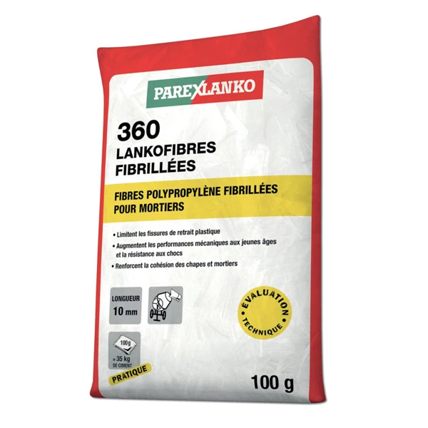 Parexlanko Produits Chimique Pour Le Béton 360 Lankofibres Fibrillées Pour Chapes Et Corps D'enduits 1 Parexlanko Produits Chimique Pour Le Béton 360 Lankofibres Fibrillées Pour Chapes Et Corps D'enduits