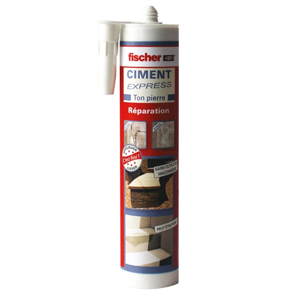 Fischer Mastic Acrylique Ciment Express Prêt à L'emploi - Ton Pierre - Cartouche De 310 Ml 1 Fischer Mastic Acrylique Ciment Express Prêt à L'emploi - Ton Pierre - Cartouche De 310 Ml