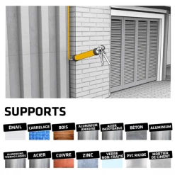 Mastic Acrylique Mastic Silicone Neutre Menuiseries SikaSeal 109 Transparent 300 Ml -Chimique Soldes Boutique supports application sika 1