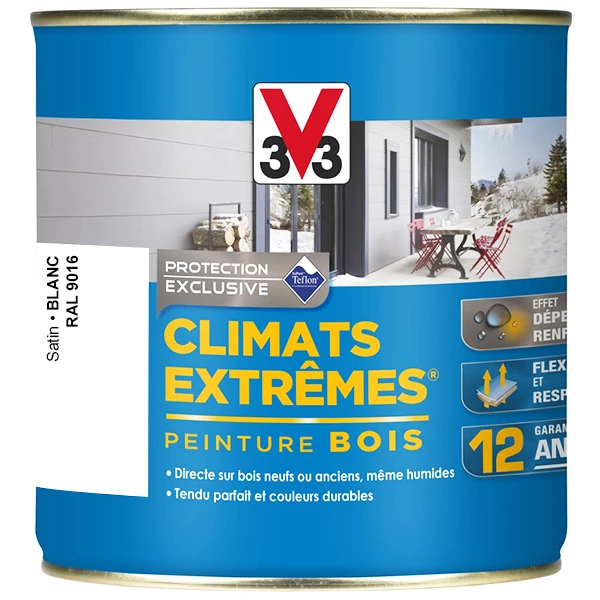 Peinture Exterieure Bois Peinture Extérieure Bois Climats Extrêmes Satin Blanc 2 L V33 107560 3 Peinture Exterieure Bois Peinture Extérieure Bois Climats Extrêmes Satin Blanc 2 L V33 107560 – Image 3
