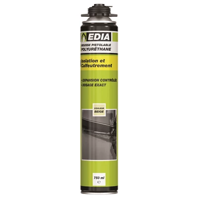 Mousse Expansive Polyuréthane Mousse Expansive PU Pistolable Edia Aérosol 750ml Prêt à L'emploi Beige 3 Mousse Expansive Polyuréthane Mousse Expansive PU Pistolable Edia Aérosol 750ml Prêt à L'emploi Beige – Image 3