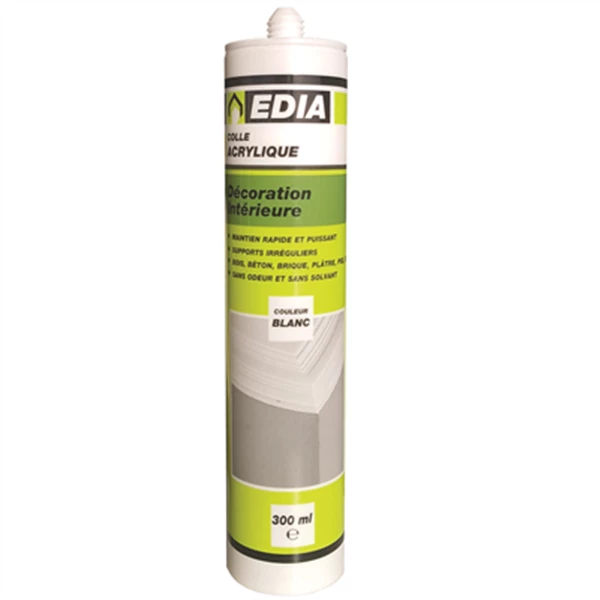 Colle Multi-usage Colle Acrylique Fixation Décoration Intérieure Edia 300 Ml Blanc 1 Colle Multi-usage Colle Acrylique Fixation Décoration Intérieure Edia 300 Ml Blanc